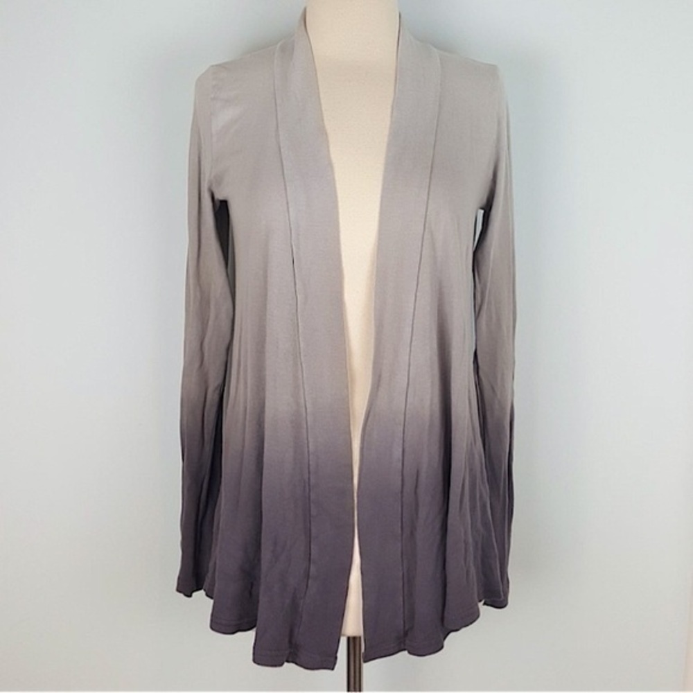 Michael Stars Open Front Gray Ombre Supima Cotton Open Front Cardigan​